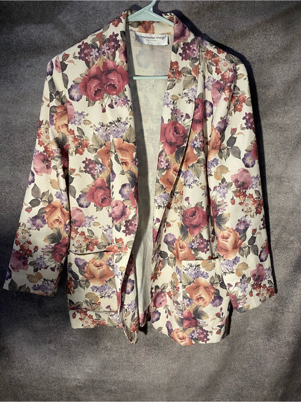 Fundamental Things Petites Vintage Floral Blazer Jacket PM M Medium Cottagecore